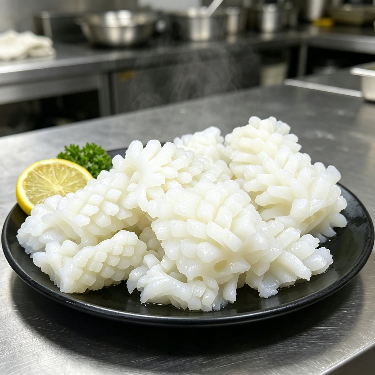 Premium Flower Cut Scored Squid