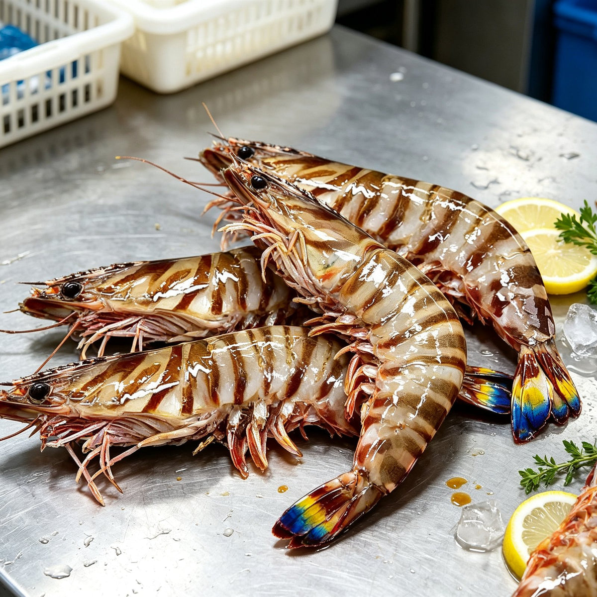 Fresh Whole Raw Tiger Prawns